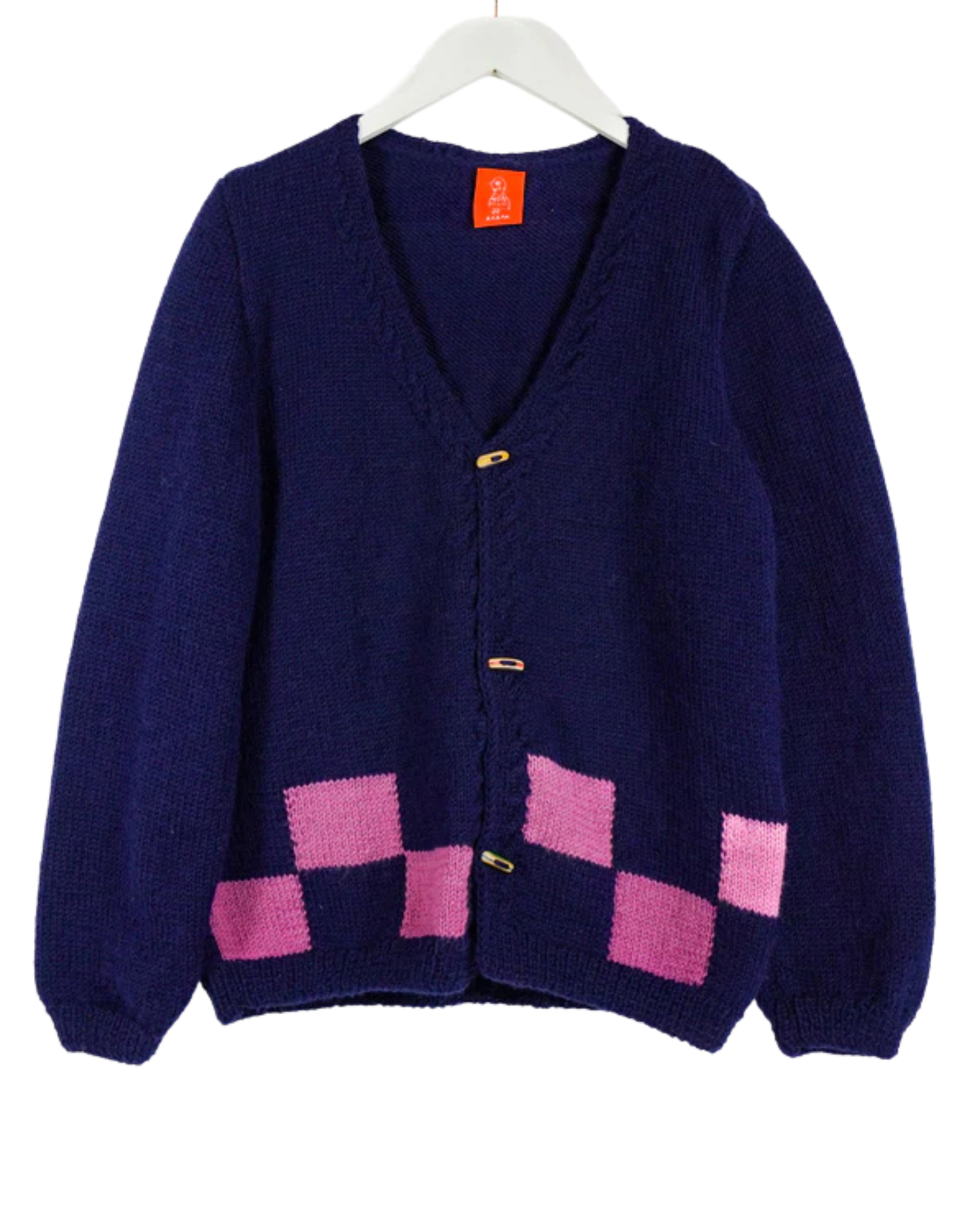 Pink Checkered Cardigan