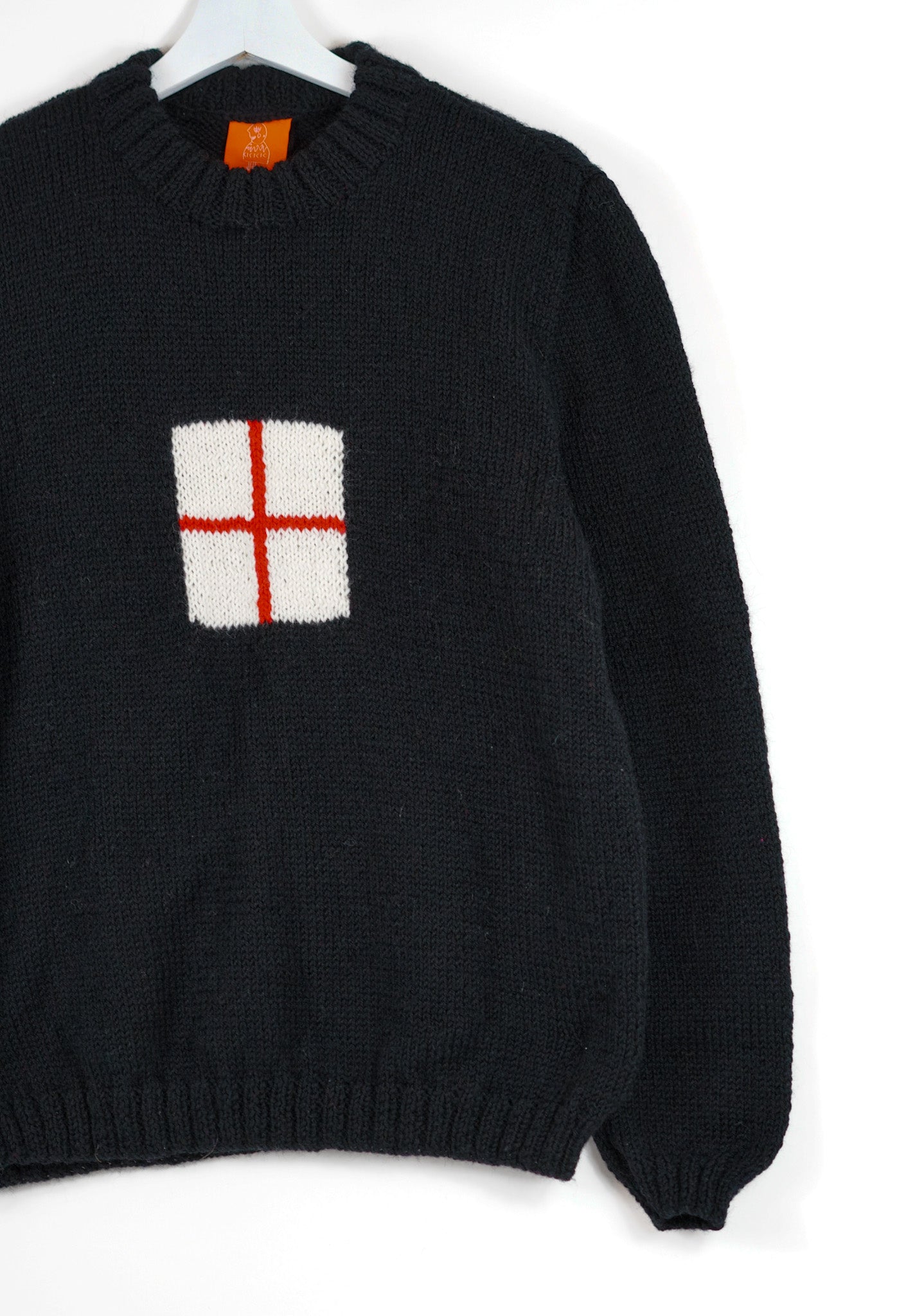 Black UK Flag Jumper on a white background