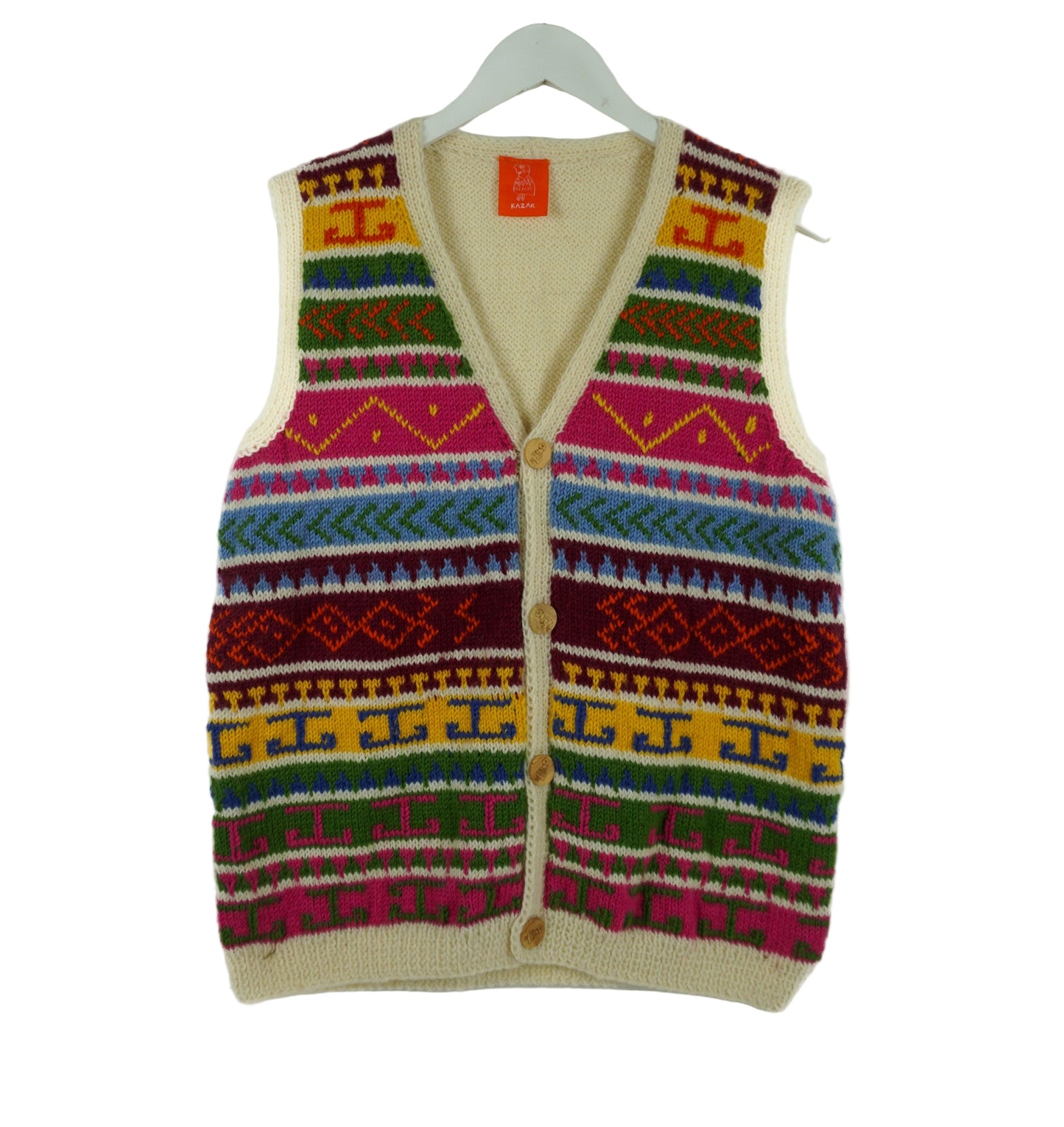 Heritage patterned vest on a white background