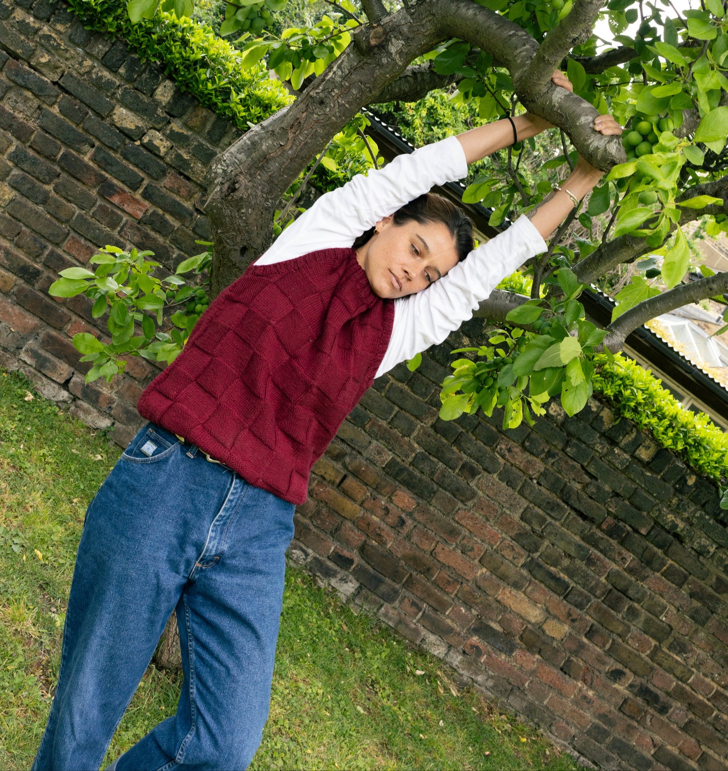 Pure Wool Red Checkered Vest, one off vest from a london brand