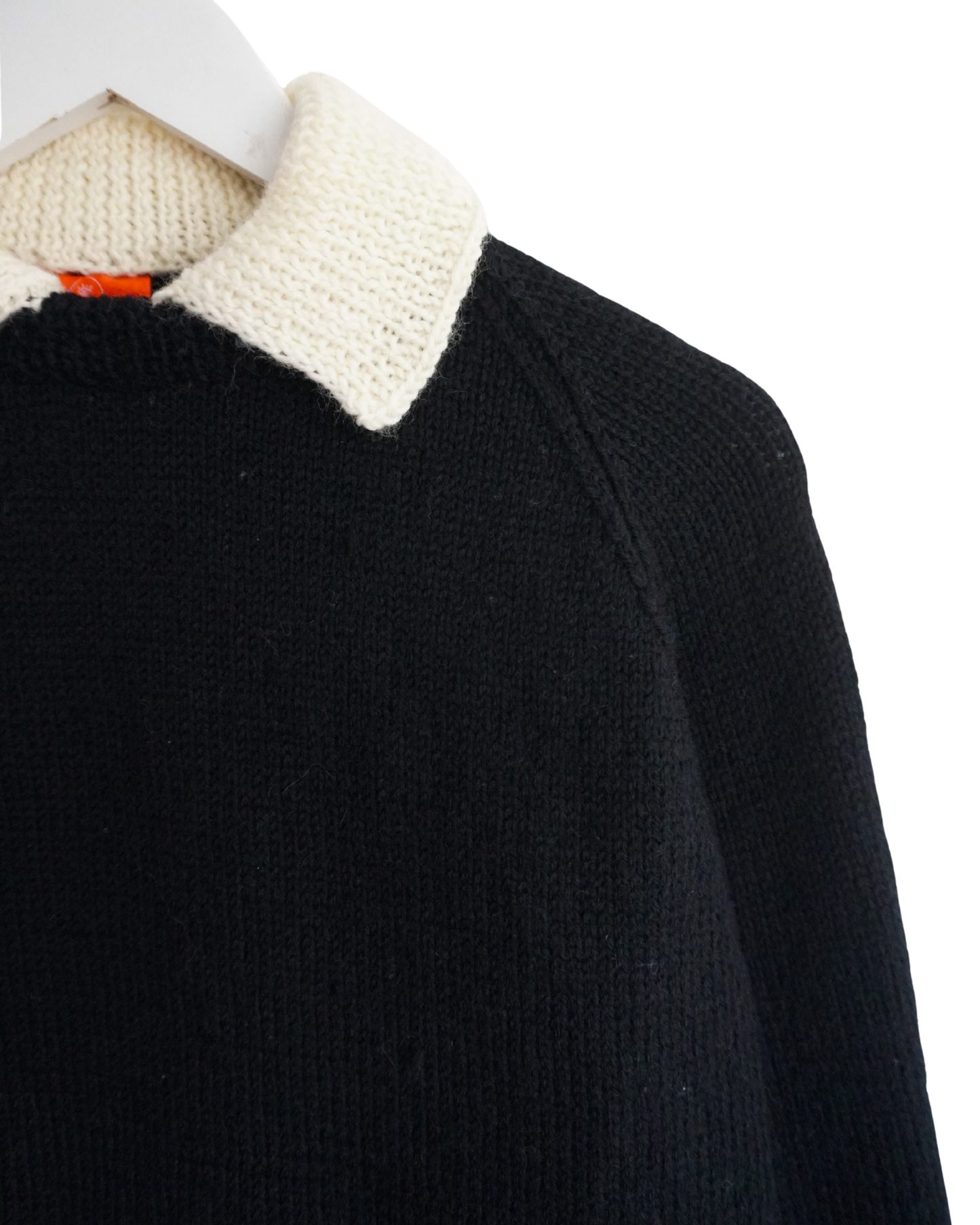 Beige Collar Black Jumper