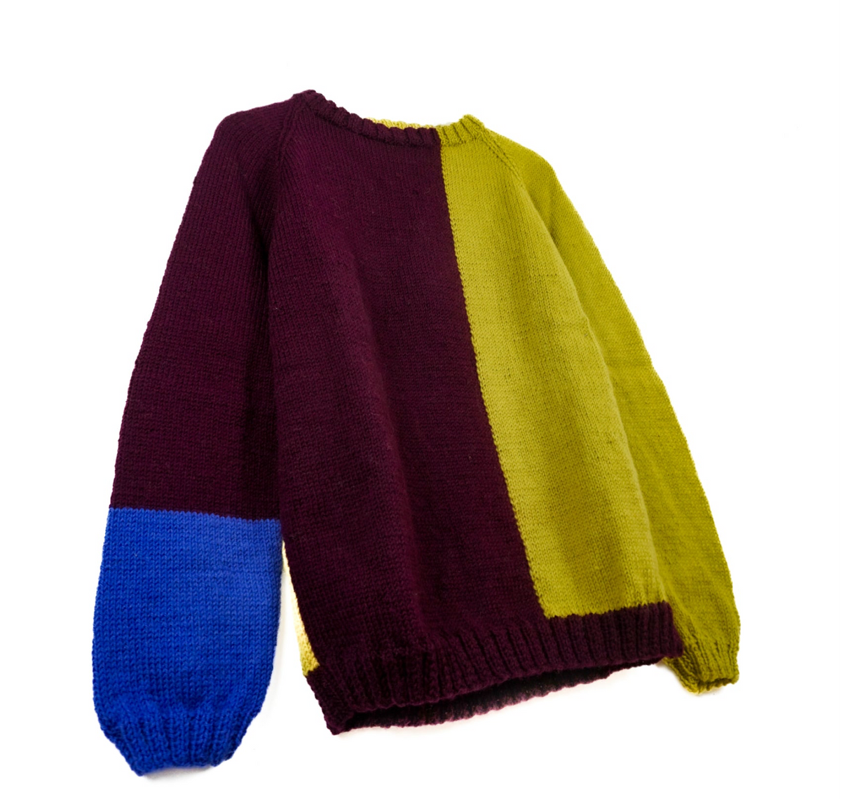 Bauhaus Jumper, one-off hand-knitted jumper by Kazak Woolies