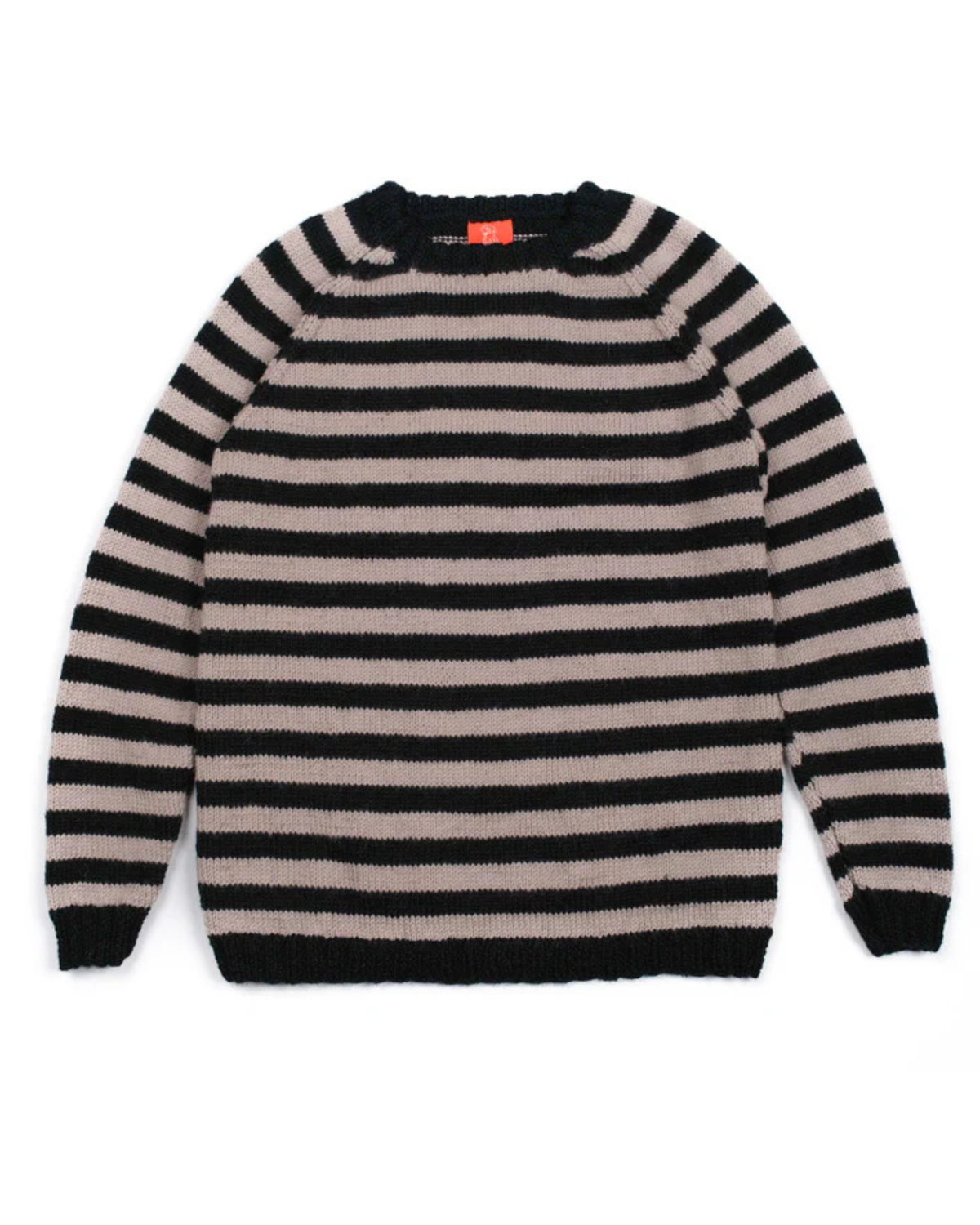 Gray and Black Striped Jumper, one-off hand-knitted jumper by Kazak Woolies