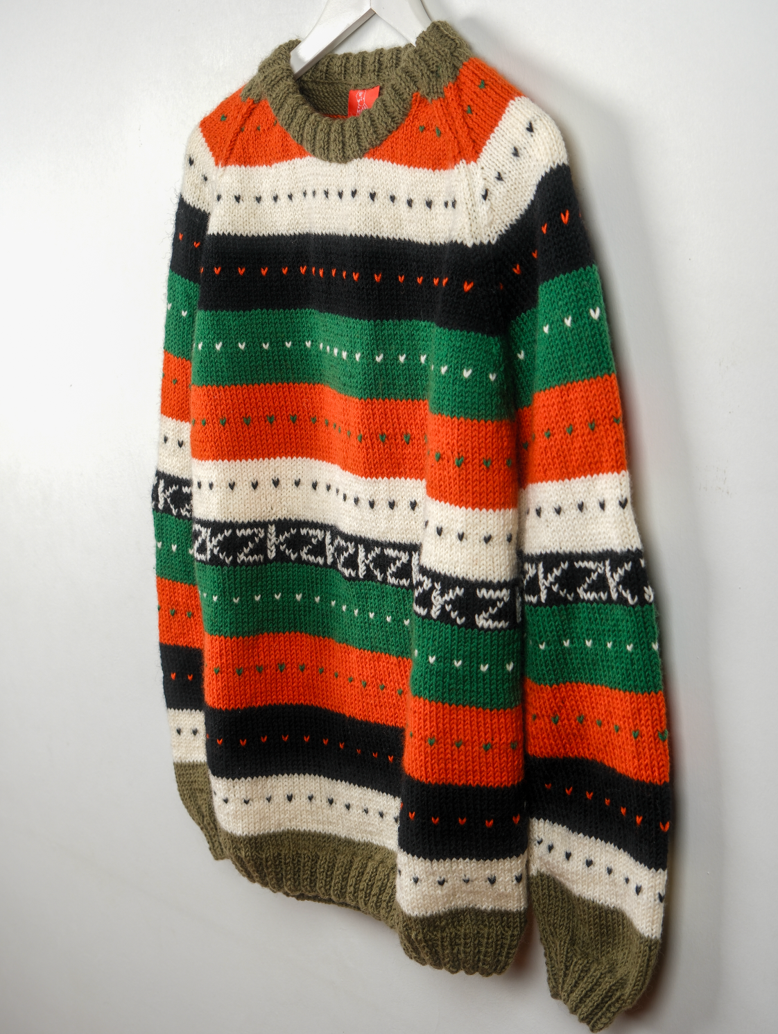 Multicolour KZK Jumper, one-off hand-knitted jumper by Kazak Woolies