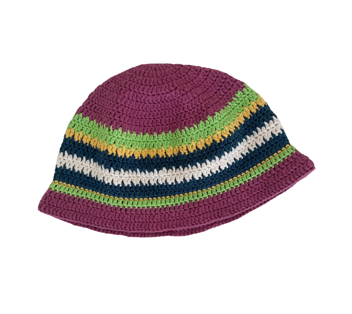 Purple Parade Hat, one-off hand-crocheted hat by Kazak Woolies