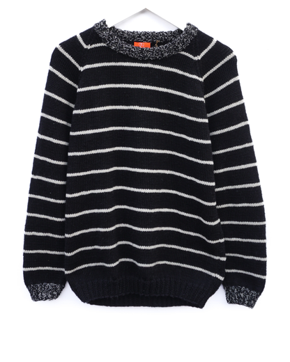 Black Ecru Stripe Jumper
