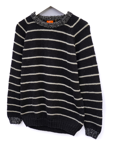 Black Ecru Stripe Jumper