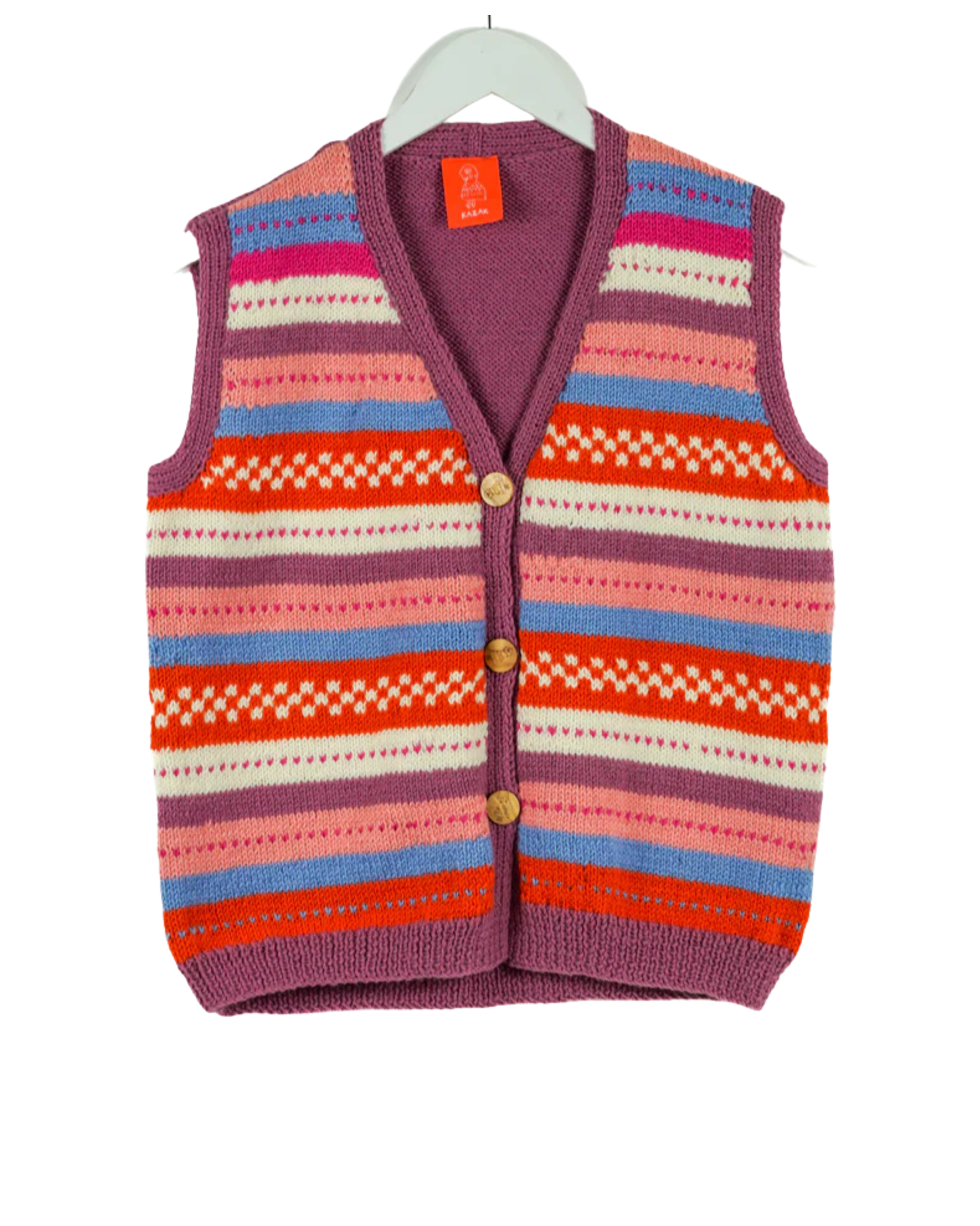 Orange Checkered Cardigan
