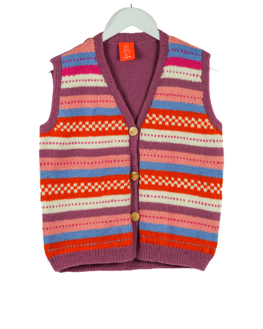 Orange Checkered Cardigan