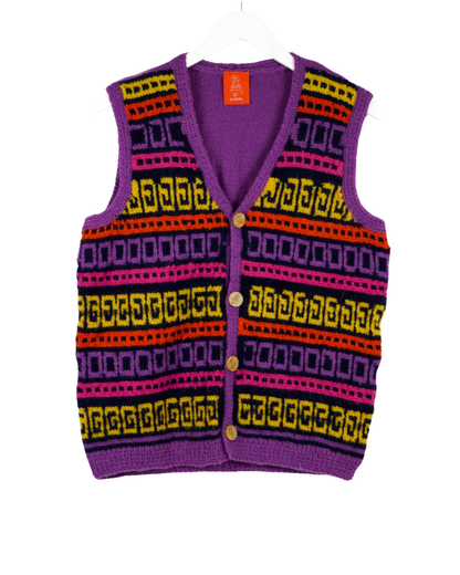 Dark Purple Sleeveless Cardigan
