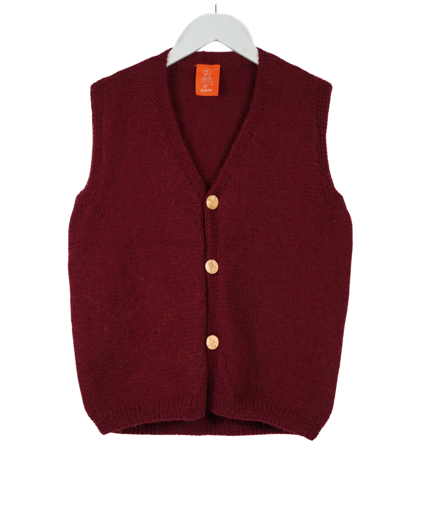 Maroon Sleeveless Cardigan