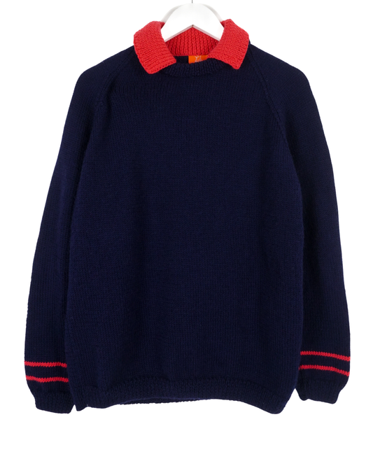Coral Collar Navy Jumper