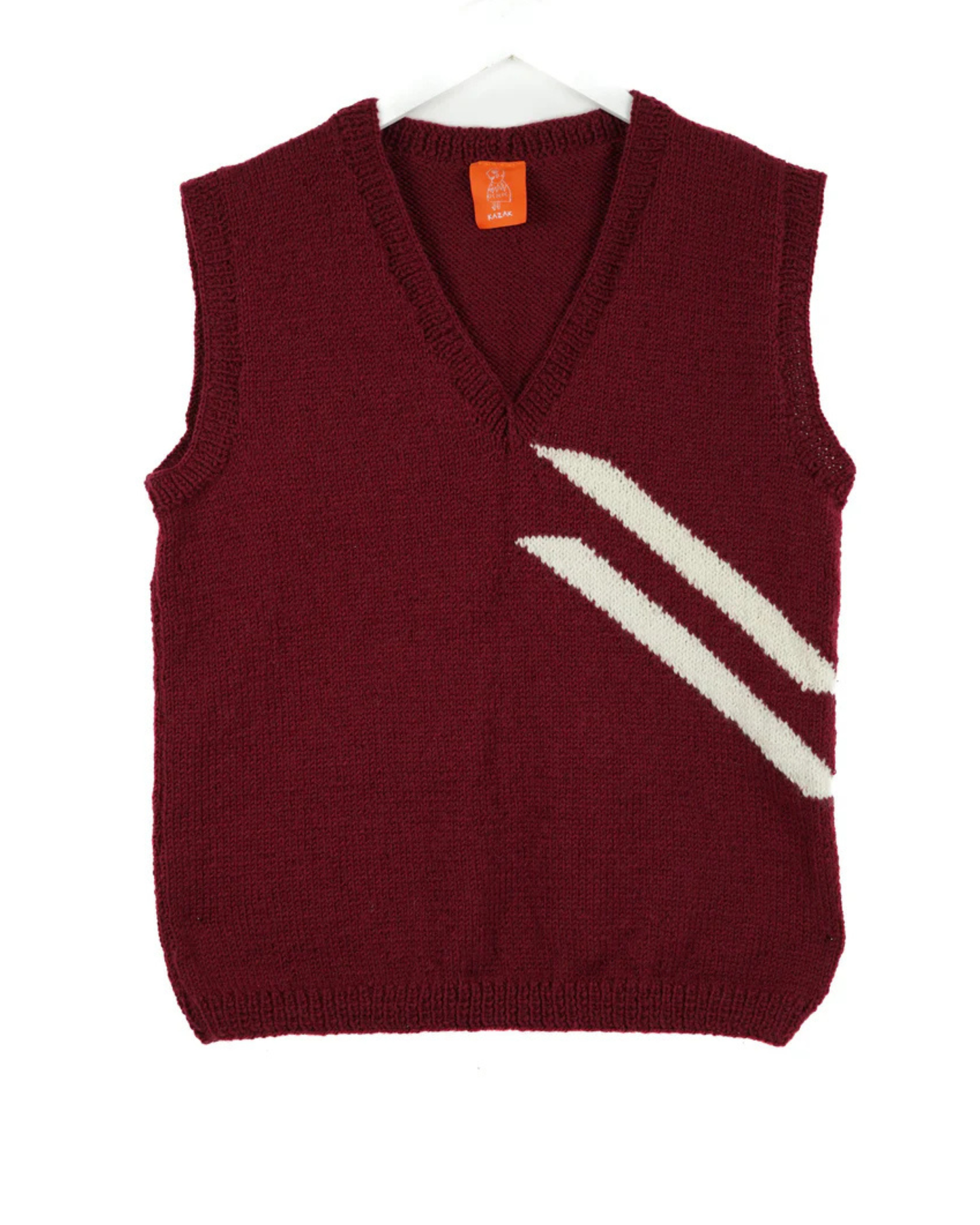 Burgundy Beige Stripes Vest