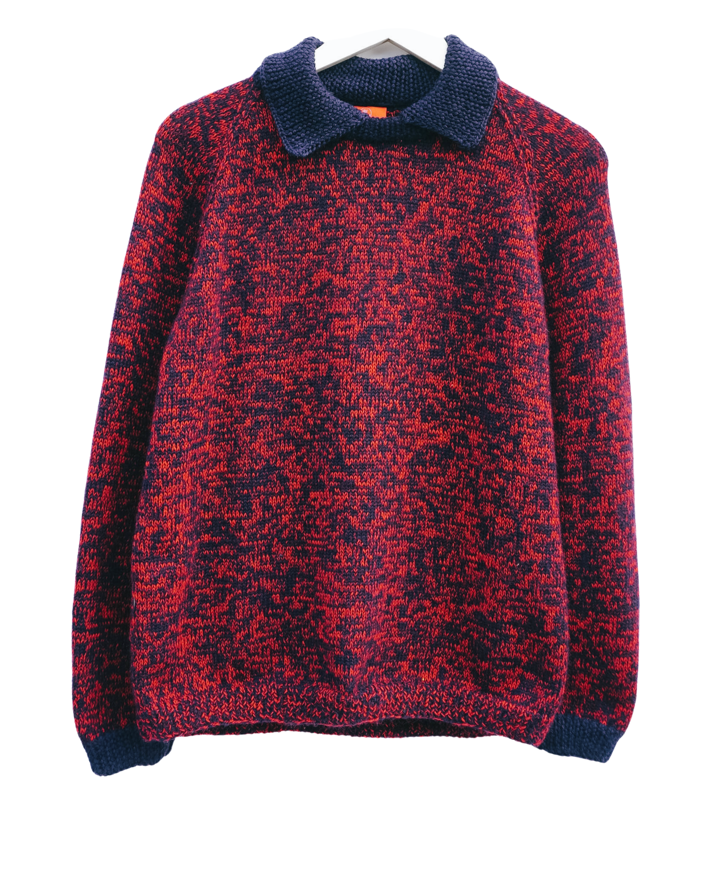 Navy Collar Red Pattern Jumper