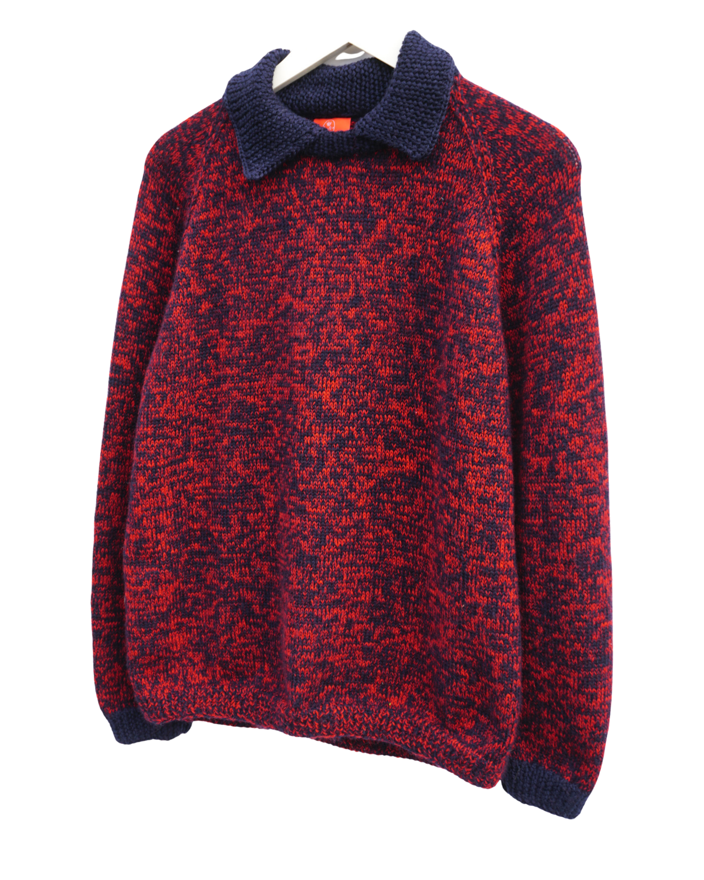 Navy Collar Red Pattern Jumper