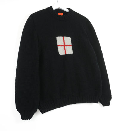 Black UK Flag jumper on a white background
