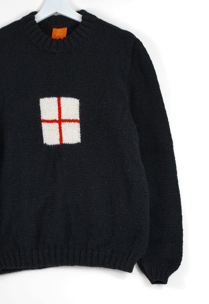 Black UK Flag Jumper on a white background