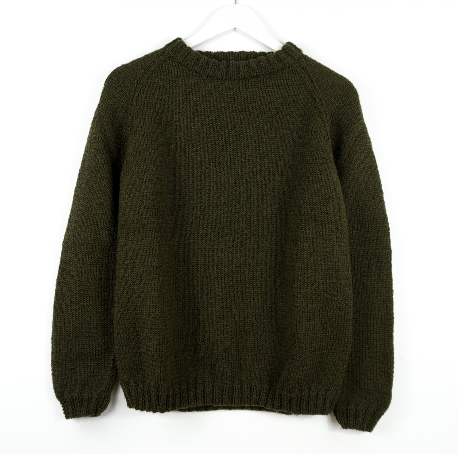 pure wool hand knitted one off Everyday Supersoft Khaki Jumper