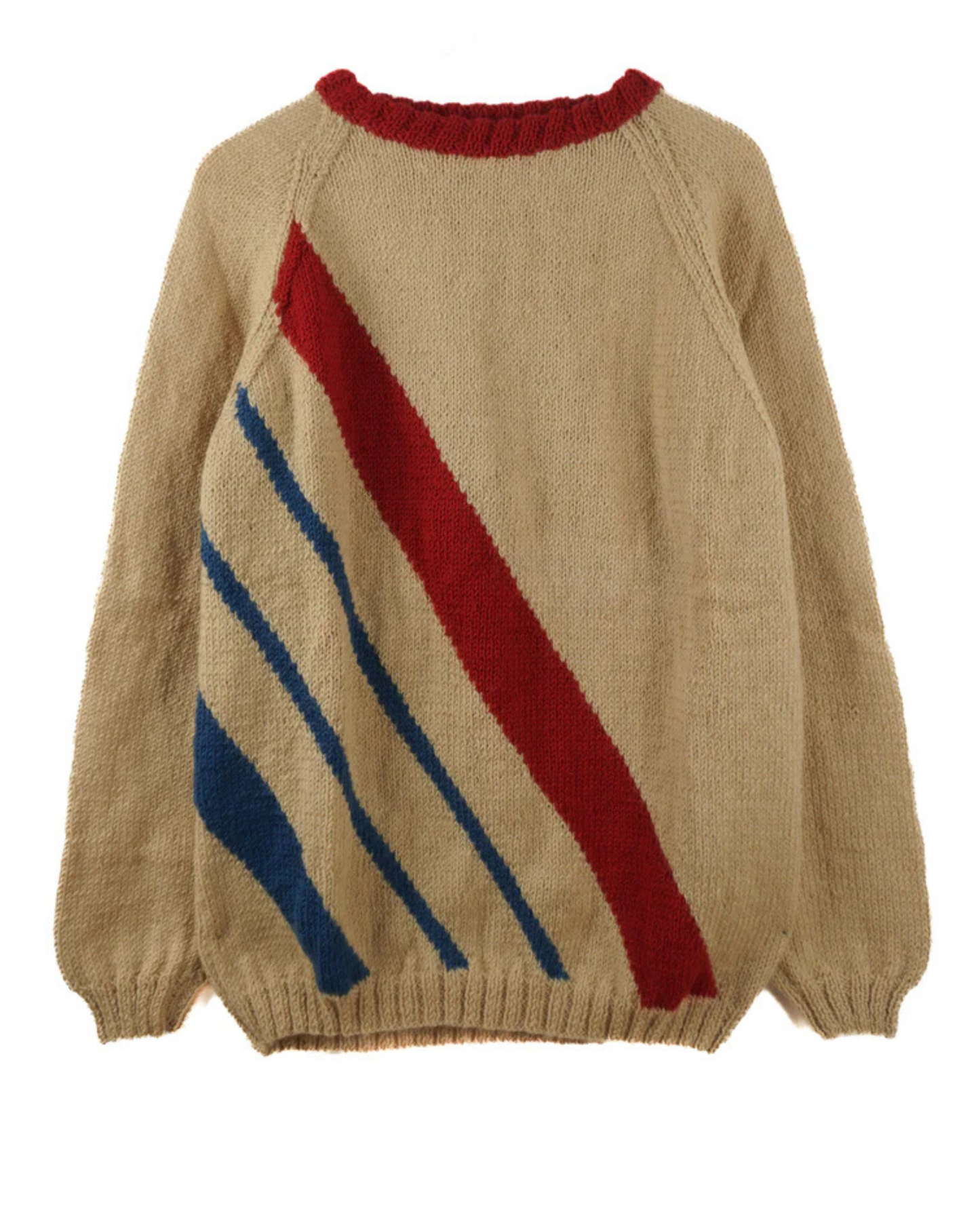 Pure Wool Brown Striped Jumper on a white background