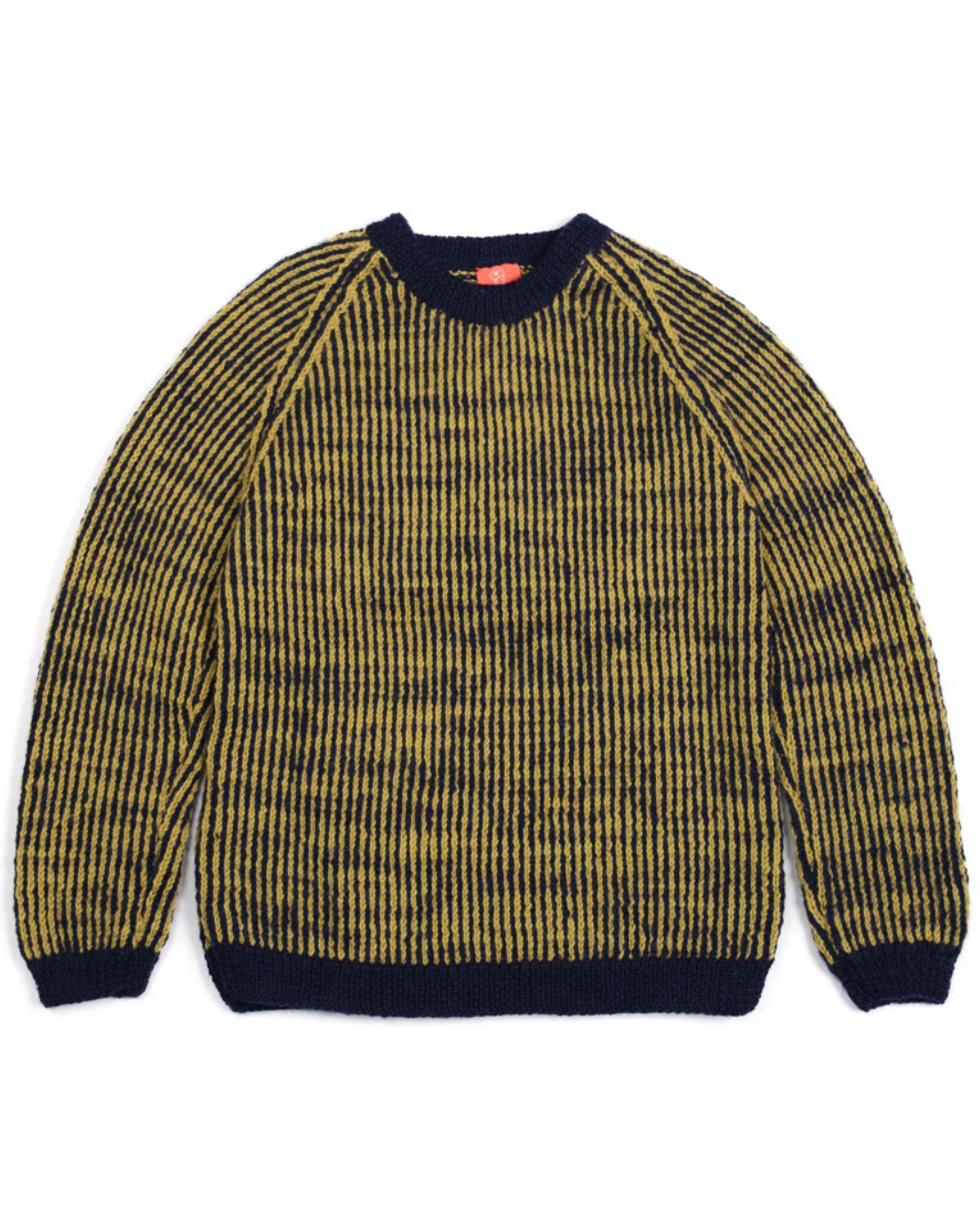Pure Wool Yellow Stripes Jumper on a white background