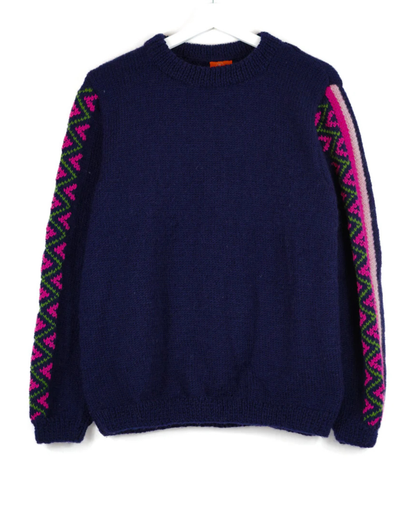 Navy Blue Heritage Sleeve Jumper