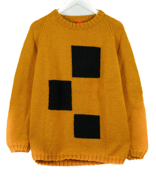 Mustard + Black Patched Jumper