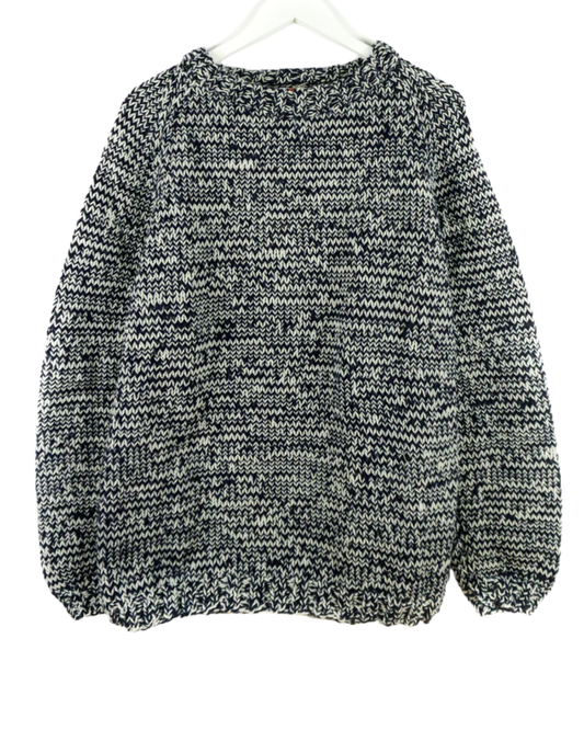 Navy White Mixed Jumper