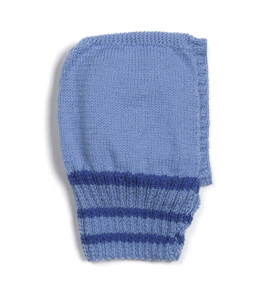 Baby Blue Balaclava, one-off hand-knitted balaclava by Kazak Woolies