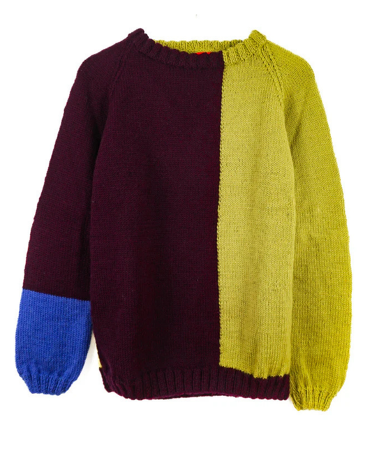 Bauhaus Jumper, one-off hand-knitted jumper by Kazak Woolies
