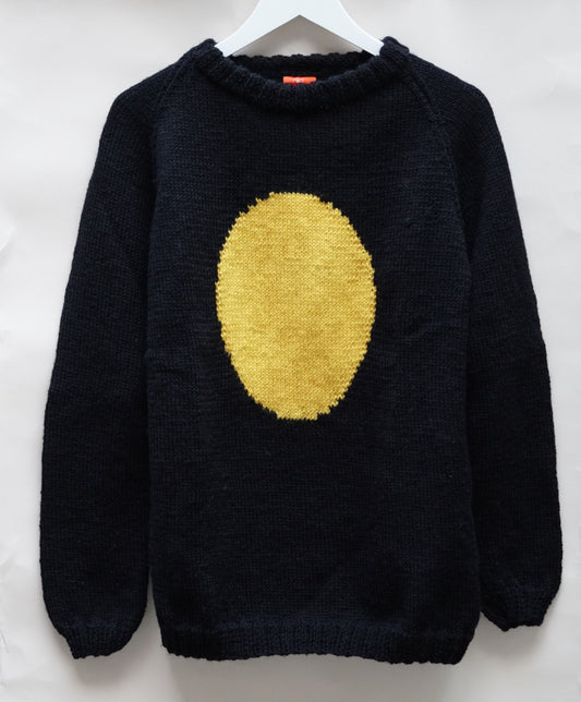 Black and Yellow Jumper, one-off hand-knitted jumper by Kazak Woolies
