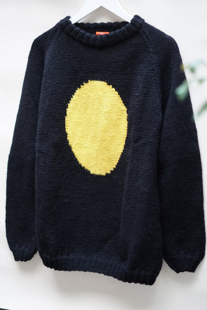 Black and Yellow Jumper, one-off hand-knitted jumper by Kazak Woolies