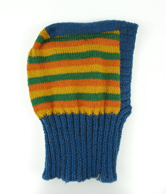 Colorful Striped Balaclava, one-off hand-knitted balaclava by Kazak Woolies