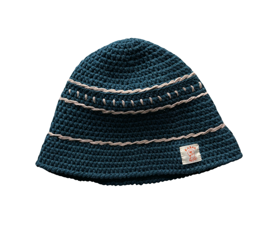 Deep Sea Hat, one-off hand-crocheted hat by Kazak Woolies