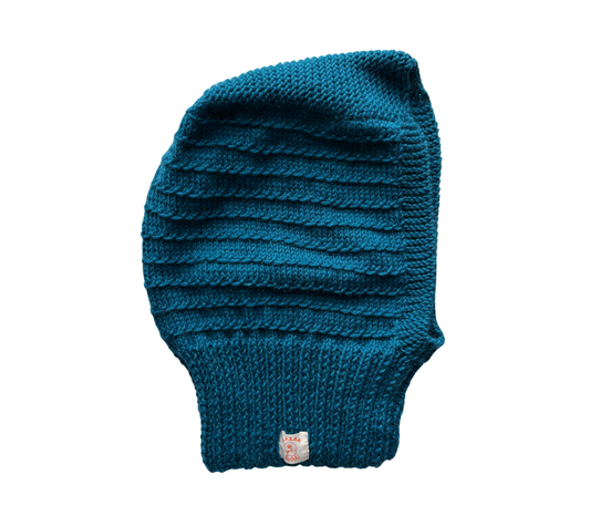 Deep Teal Balaclava, one-off hand-knitted balaclava by Kazak Woolies