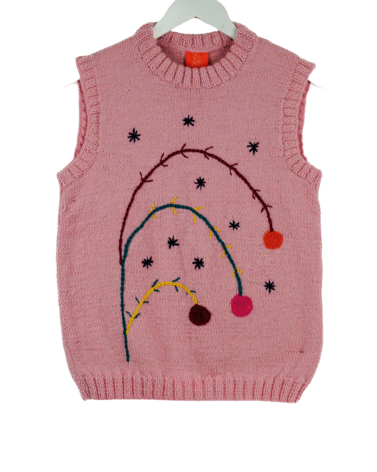 Pink Vest with flower shapes on a white background