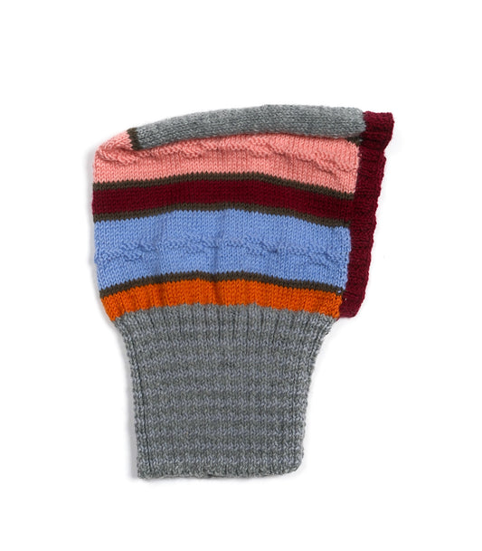Grey Neck Balaclava, one-off hand-knitted balaclava by Kazak Woolies