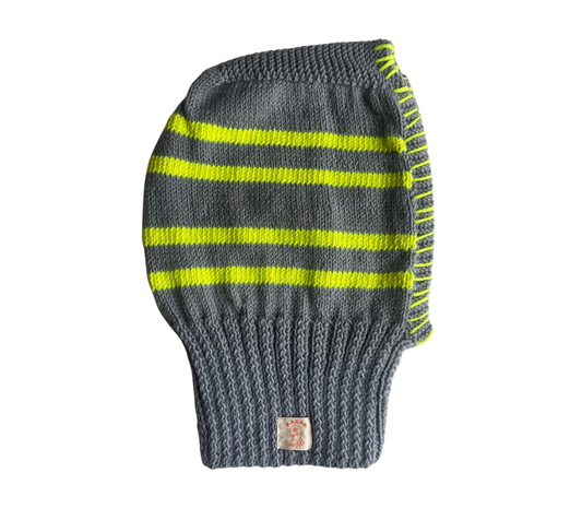 Lemonline Balaclava, one-off hand-knitted balaclava by Kazak Woolies