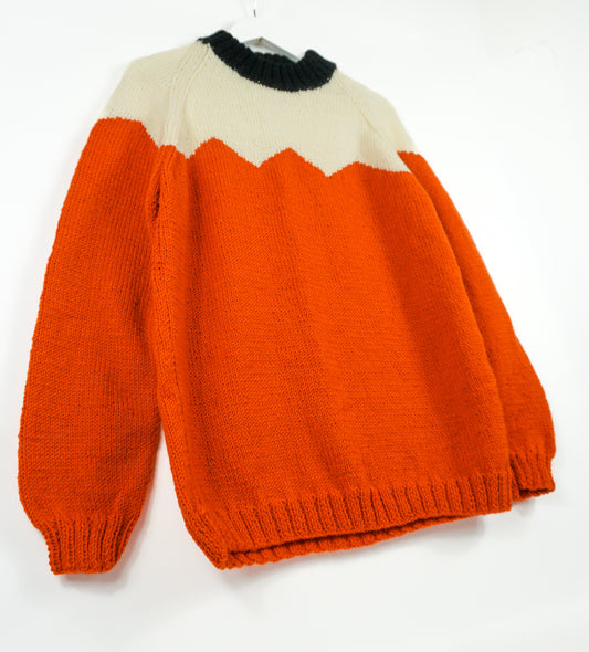 Les Alpes Jumper, one-off hand-knitted jumper by Kazak Woolies