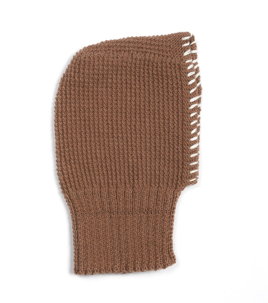 Light Brown Balaclava, one-off hand-knitted balaclava by Kazak Woolies