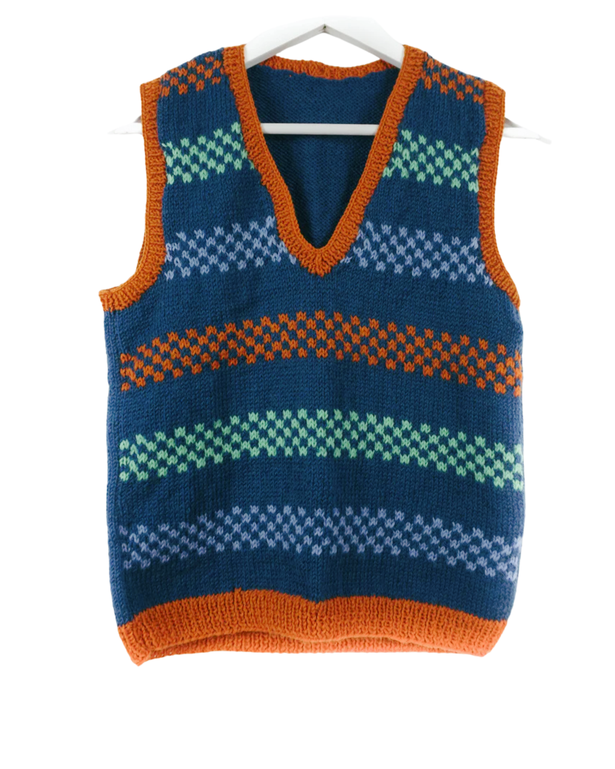 Mini Checkered Vest, one-off hand-knitted vest by Kazak Woolies