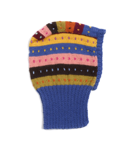 Multicolour Balaclava, one-off hand-knitted balaclava by Kazak Woolies