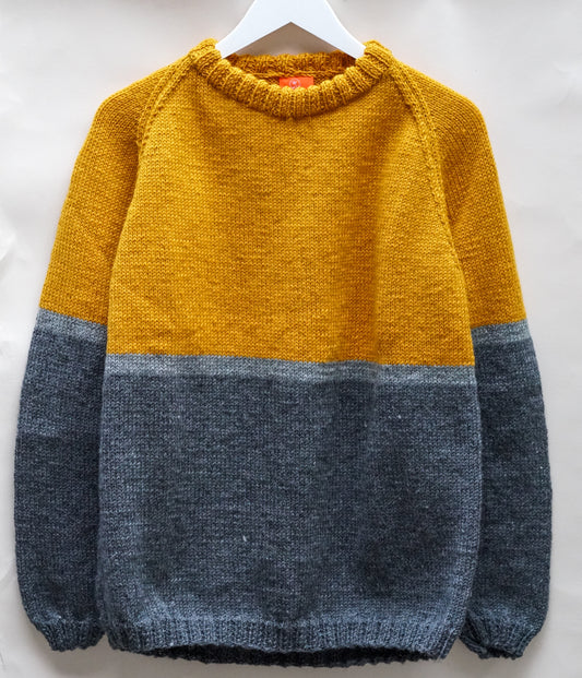 Mustard Jumper, one-off hand-knitted jumper by Kazak Woolies