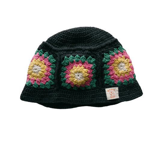 Night Garden Hat, one-off hand-crocheted hat by Kazak Woolies