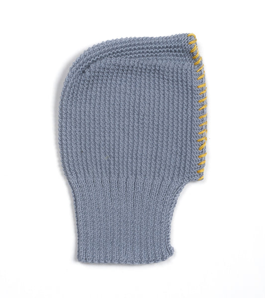 Pale Blue Balaclava, one-off hand-knitted balaclava by Kazak Woolies