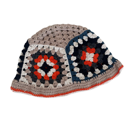 Patchwork Granny Hat, one-off hand-crocheted hat by Kazak Woolies