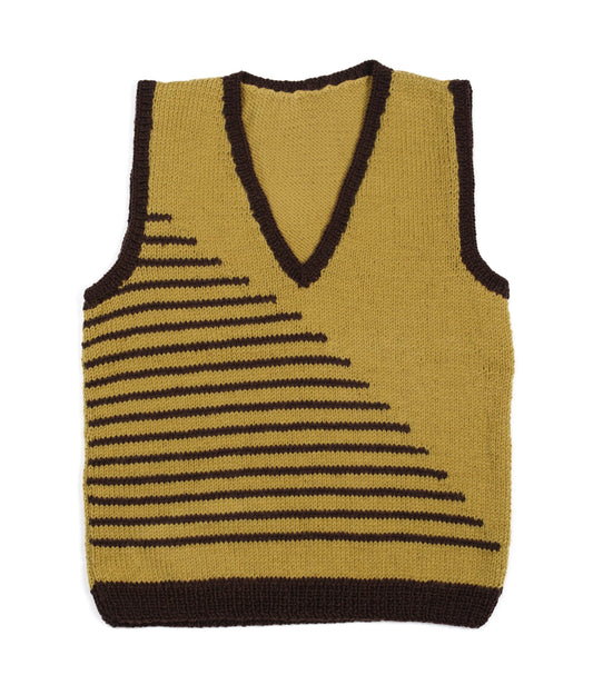Pistachio Cream Vest, one-off hand-knitted vest by Kazak Woolies