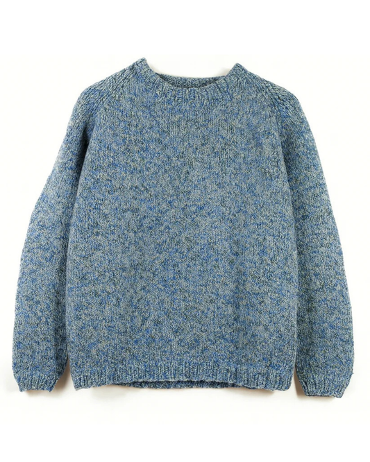Shades of Blue Jumper, one-off hand-knitted jumper by Kazak Woolies