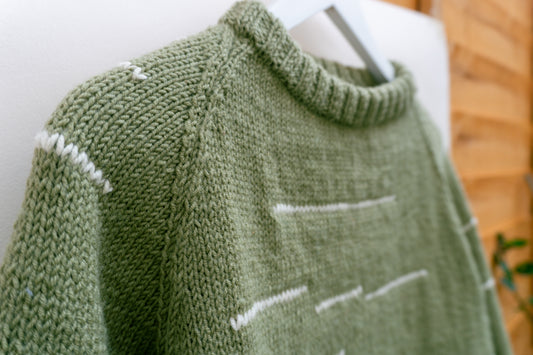 White Stripes Jumper, one-off hand-knitted jumper by Kazak Woolies